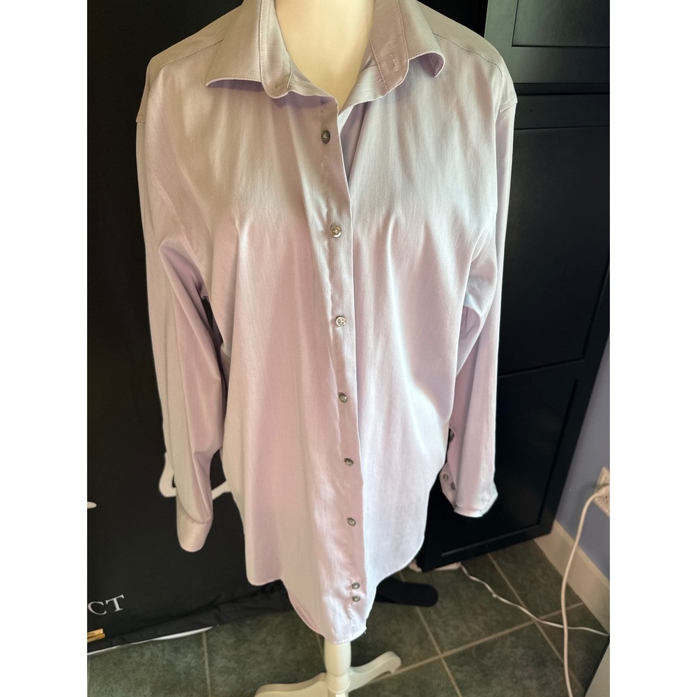 Alfani Mens Regular Fit Dress Shirt Lavender Purple Long Sleeve 16-16.5 34-35 L